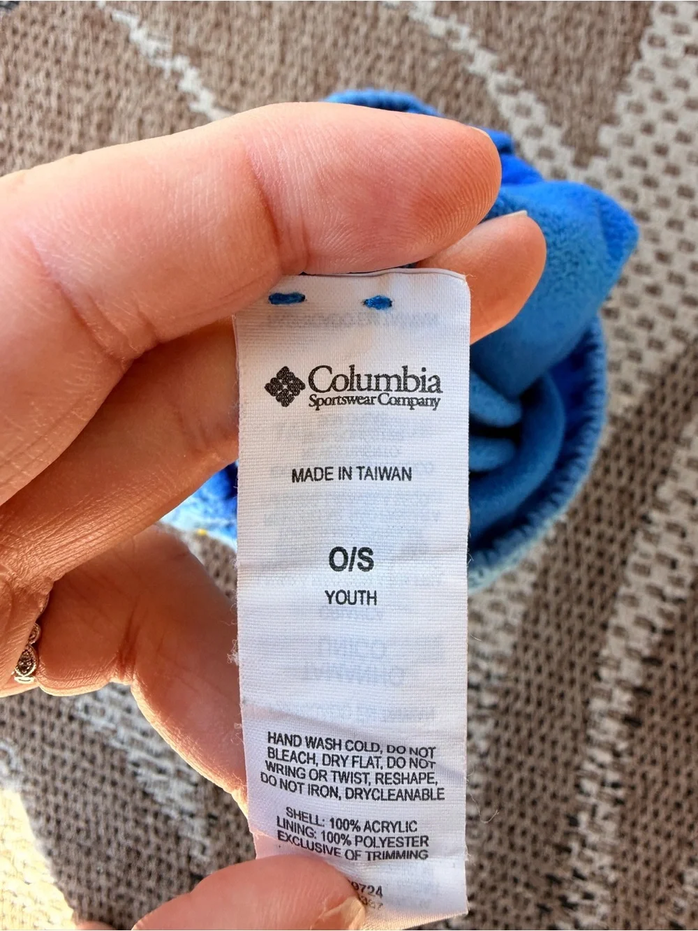 Columbia Kids Bright Blue and Yellow Striped Knit Hat